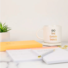 Load image into Gallery viewer, Do The Damn Thing - 16oz Gold Metallic Coffee Mug | Oversized Ceramic