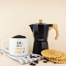 Load image into Gallery viewer, Life of the Fucking Party - 16oz Gold Metallic Coffee Mug | Oversized Ceramic