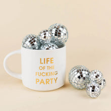 Load image into Gallery viewer, Life of the Fucking Party - 16oz Gold Metallic Coffee Mug | Oversized Ceramic