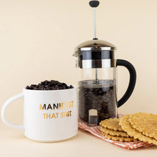 Load image into Gallery viewer, Manifest That Shit - 16oz Gold Metallic Coffee Mug | Law of Attraction