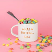 Load image into Gallery viewer, What A Fucking Day - 16oz Gold Metallic Coffee Mug | Oversized Ceramic