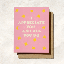 Load image into Gallery viewer, I Appreciate You Card | Star Card | Thank you Card