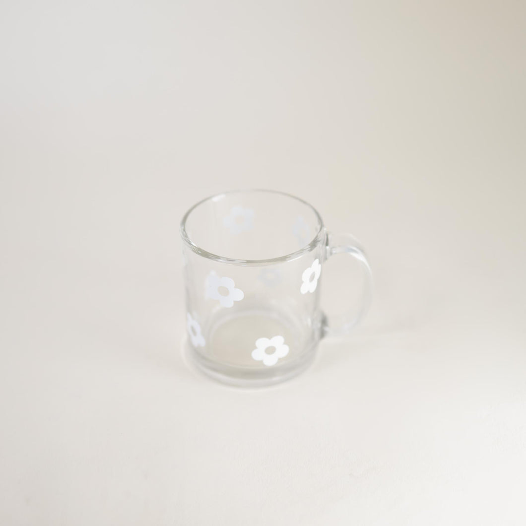 Retro Flowers Clear Coffee Mug
