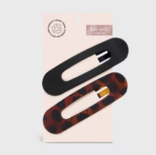 Load image into Gallery viewer, Flat Lay Claw Clip 2pc Flat - Black &amp; Tort
