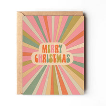 Load image into Gallery viewer, Merry Christmas Sunburst Card | Colorful Card | Retro Card
