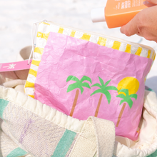 Load image into Gallery viewer, Sand-Proof Beach Pouch 12" | Soft zip pouch | Palm tree bag
