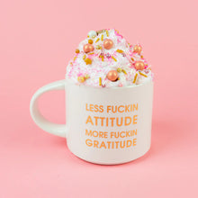Load image into Gallery viewer, Less Fucking Attitude More Fucking Gratitude - 16oz Gold Metallic Coffee Mug
