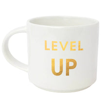 Load image into Gallery viewer, Level Up - 16oz Gold Metallic Coffee Mug | Gamer Motivation
